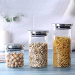 3Pcs Steel Lid Airtight Glass Storage Containers/Jars - HomeHatchpk