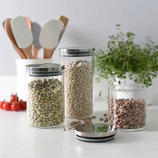 3Pcs Steel Lid Airtight Glass Storage Containers/Jars - HomeHatchpk