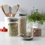 3Pcs Steel Lid Airtight Glass Storage Containers/Jars - HomeHatchpk
