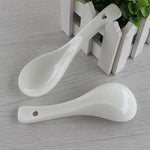 6 Pcs Porcelain White Ceramic ChineseSoup Spoon | Tableware - HomeHatchpk