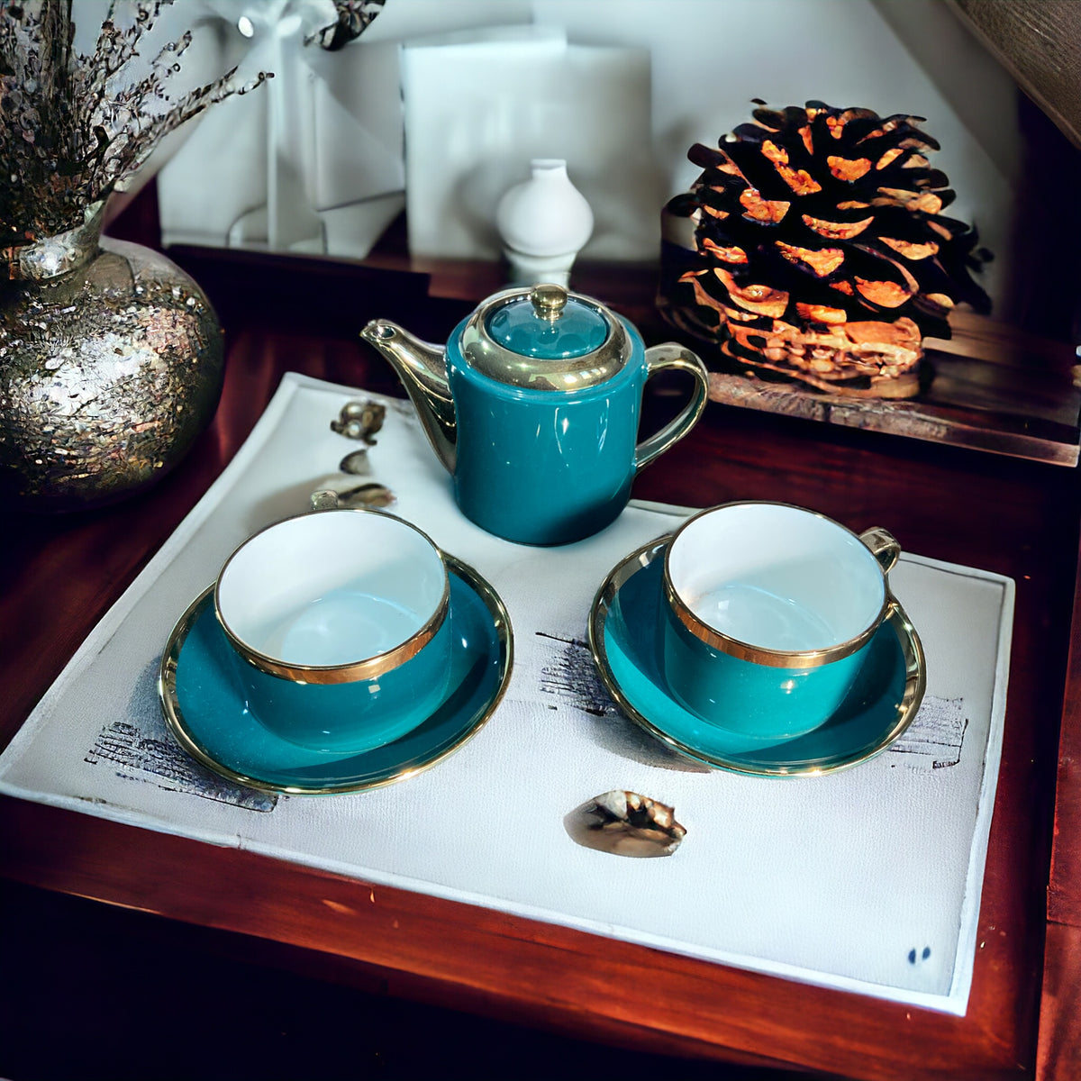 Luxury Emerald Porcelain Tea Set - Home Hatch