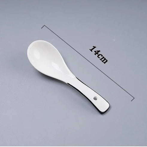 6 Pcs Porcelain White Ceramic Chinese Soup Spoon | Tableware - HomeHatchpk