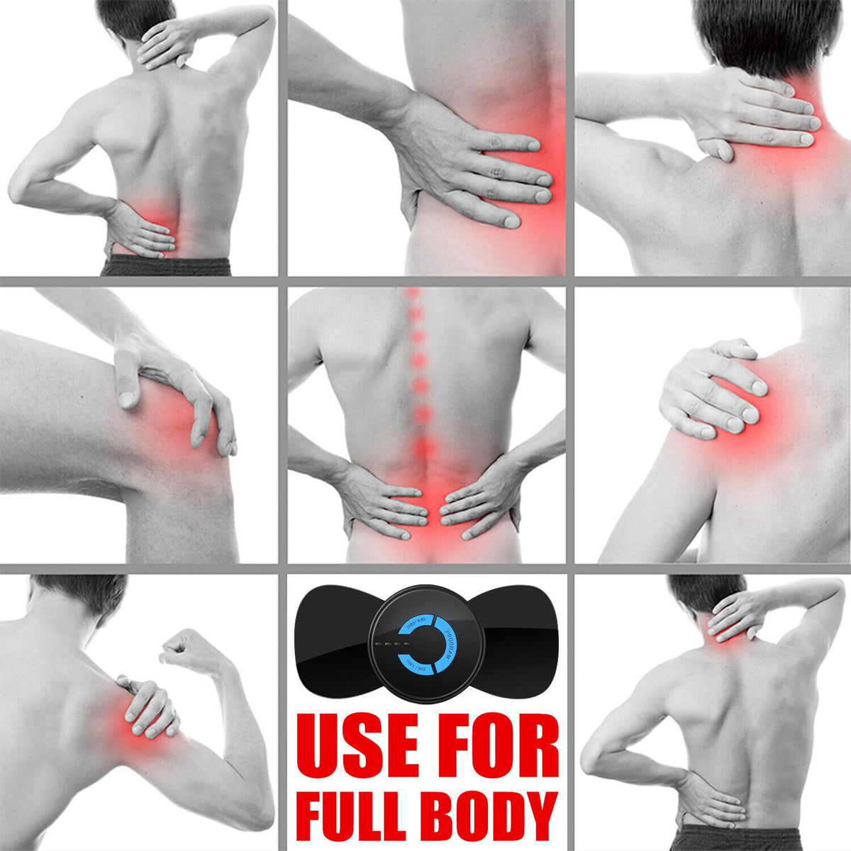 EMS Mini Butterfly Body Massager Pulse Neck Pain Relief For Men & Women