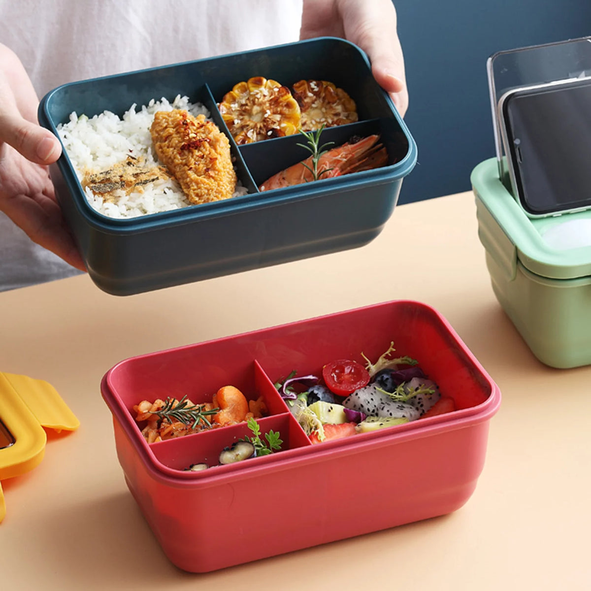 1400ml Lunch Box With Spoon and Chopsticks