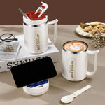 Insulated Coffee Mug With Handle and Spoon