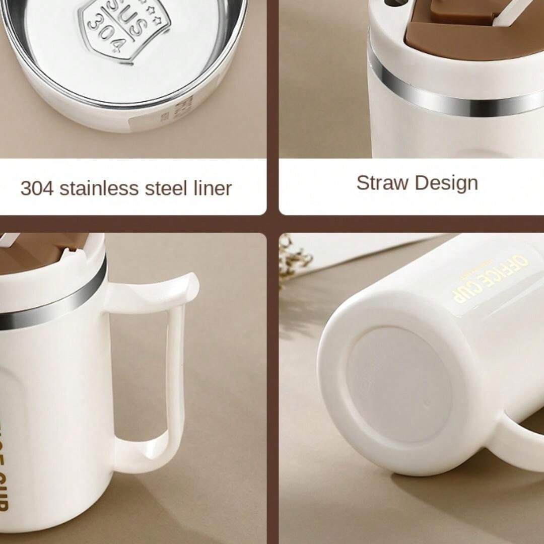 Insulated Coffee Mug With Handle and Spoon