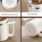 Insulated Coffee Mug With Handle and Spoon