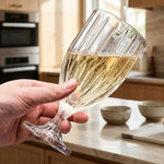 Delisoga Elegant Ripple Wine Glass Set – 6 Pcs (340ml)