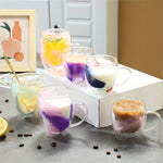 Aesthetic Double Walled Filled Glass Mugs