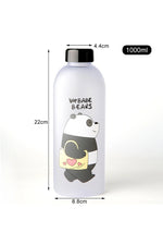 2-in-1 ‘We Babe Bears’ Frosted Plastic Water Bottle with Cap & Straw – 1000ml