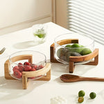 glass bowl with bamboo stand2100ml glass serving bowlmultipurpose glass bowlglass salad bowlglass fruit bowlbamboo stand serving bowlmodern serving bowlglass snack bowlsalad serving bowlglass serving bowl Pakistan