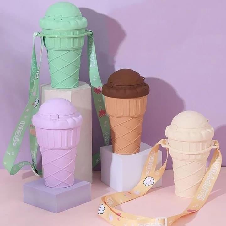 Cone Ice Cream Water Bottle Sipper 500ML