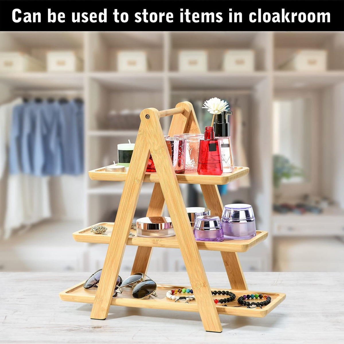 3-Tier Bamboo Serving Tray Stand – Multi-Purpose Dessert & Snack Display