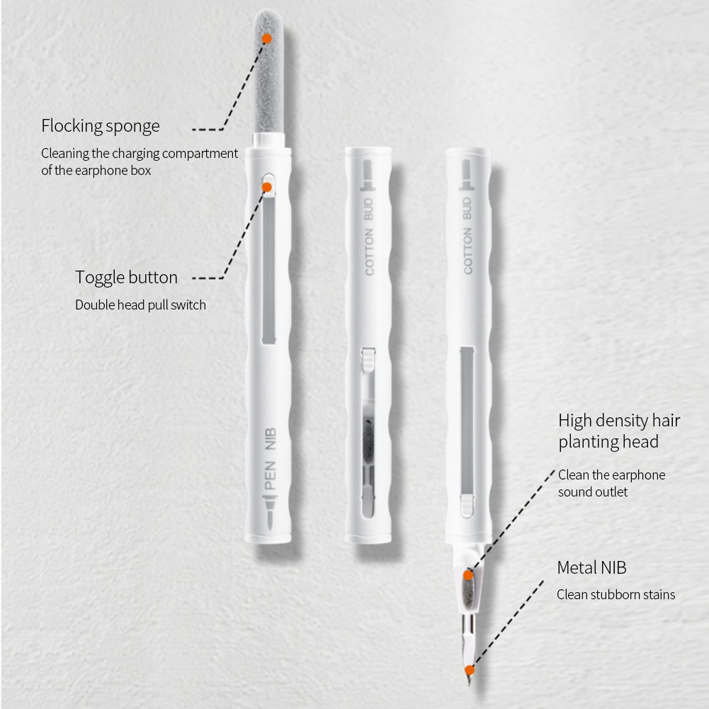 3-in-1 Gadgets Cleaning Pen Compact Cleaning Kit with Soft Brush and Pin