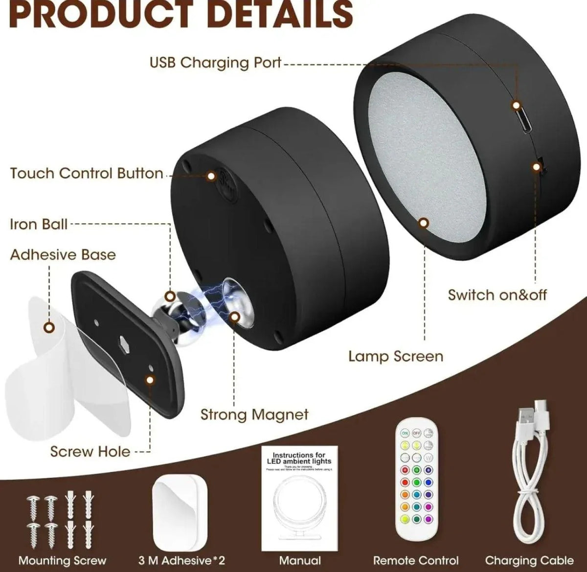 360 degree rotating LED wall lamp with remote control adjustable modern wall lightHome Hatch Pakistan