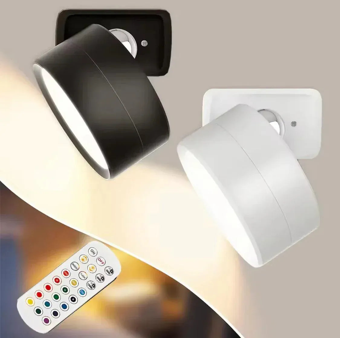 Shop 360° Rotating LED Wall Lamp with remote control by Home Hatch. Adjustable modern wall light perfect for bedroom and home lighting in Pakistan.