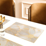 Gold Flower Grey or White Rectangular Table Mats