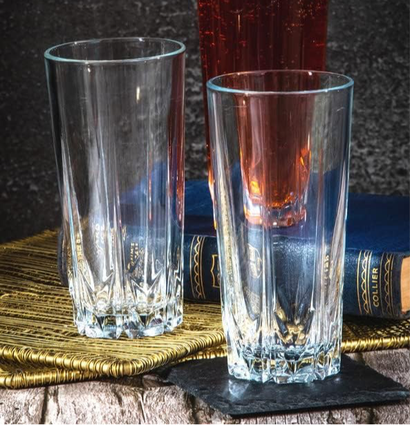 Delisoga Long Transparent Drinking Glass - Set of 6