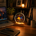 3D Solar System Crystal Ball Night Lamp with illuminated planet design, wooden base and USB power for bedroom and home décor.3D solar system crystal ballsolar system night lampcrystal ball night lampplanet lampUSB powered night lampsolar system lampcrystal planet lampbedroom night lampspace themed lampsolar system lamp Pakistan
