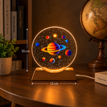 3D solar system crystal ballsolar system night lampcrystal ball night lampplanet lampUSB powered night lampsolar system lampcrystal planet lampbedroom night lampspace themed lampsolar system lamp Pakistan3D Solar System Crystal Ball Night Lamp with illuminated planet design, wooden base and USB power for bedroom and home décor.