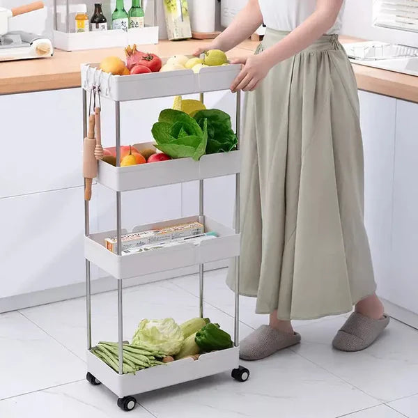 4 tier slim storage trolley organizer cart for kitchen and bathroom in Pakistan