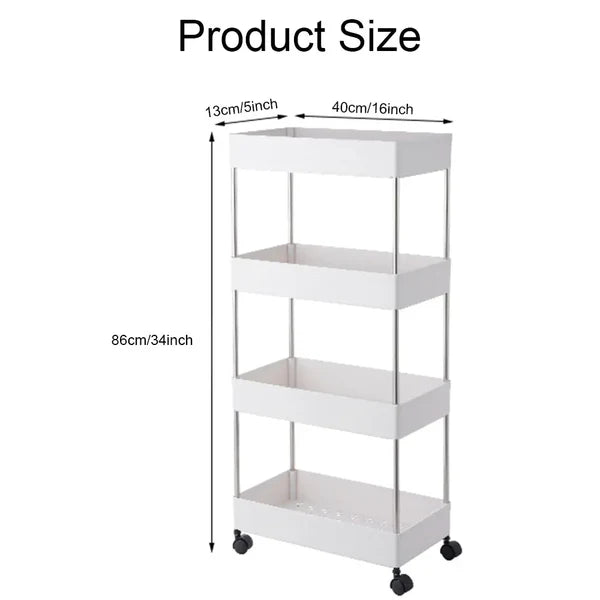4 tier slim storage trolley organizer cart for kitchen and bathroom in Pakistan