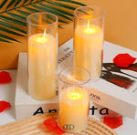 Led Flame Design Cylindrical Candle