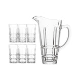 Delisoga Textured Glass Water Set | Premium Serving Drinking Set 7-Pcs - Home Hatch