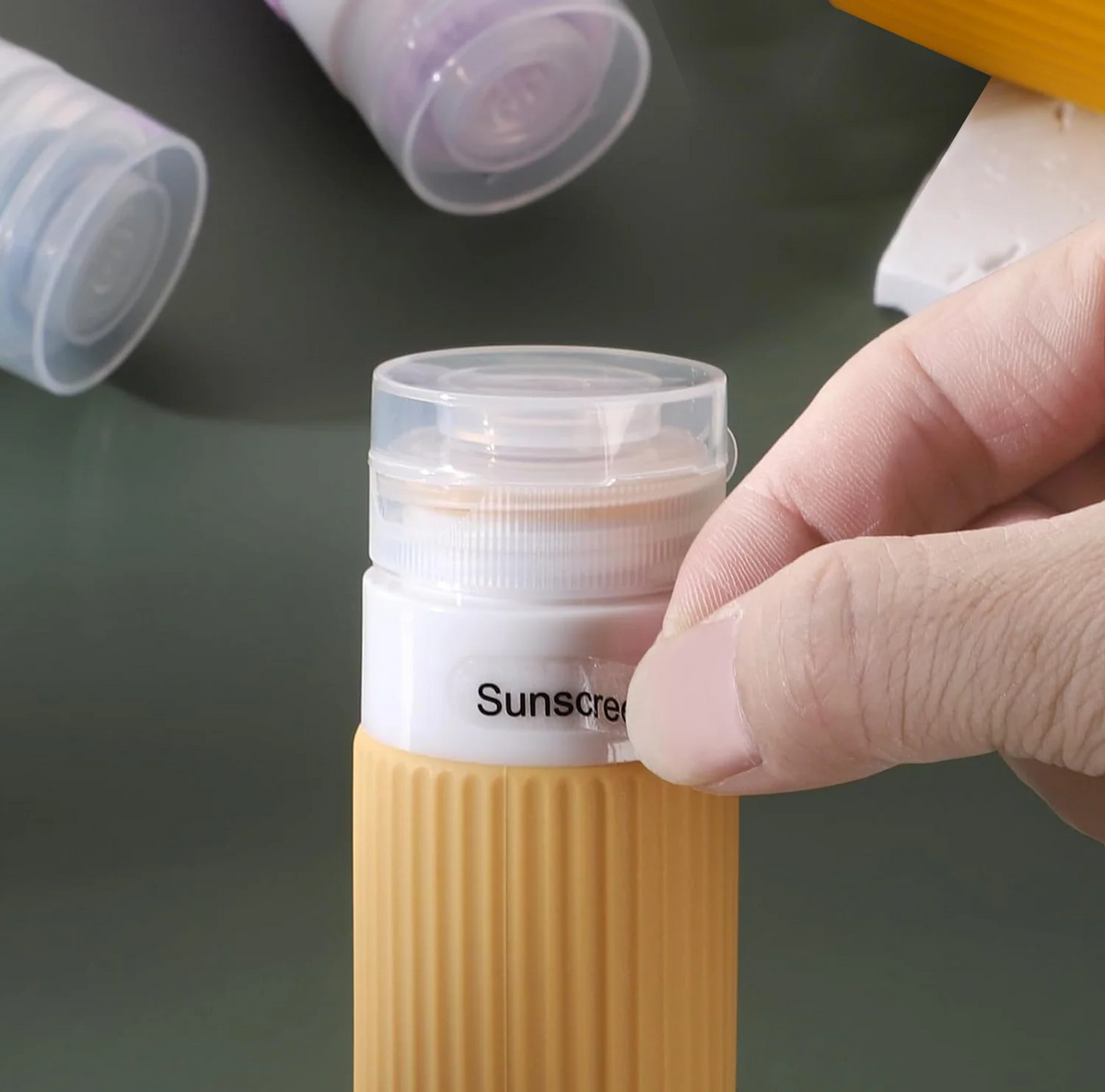 Pack of 4 Refill Travel Bottles for Toiletries – 3oz Leak-Proof With Toiletry Bag