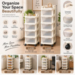 4 & 5-Tier Rolling Storage Cart with Drawers | Multipurpose Organizer on Wheels for Home, Office & Beauty Storage
