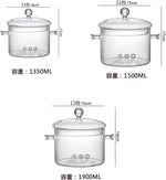 Borosilicate Glass Cooking Pot with Lid & Handle