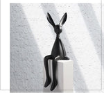 Sitting Bunny Table Ornament – Decorative Rabbit Figurine for Home Décor - Set of 3