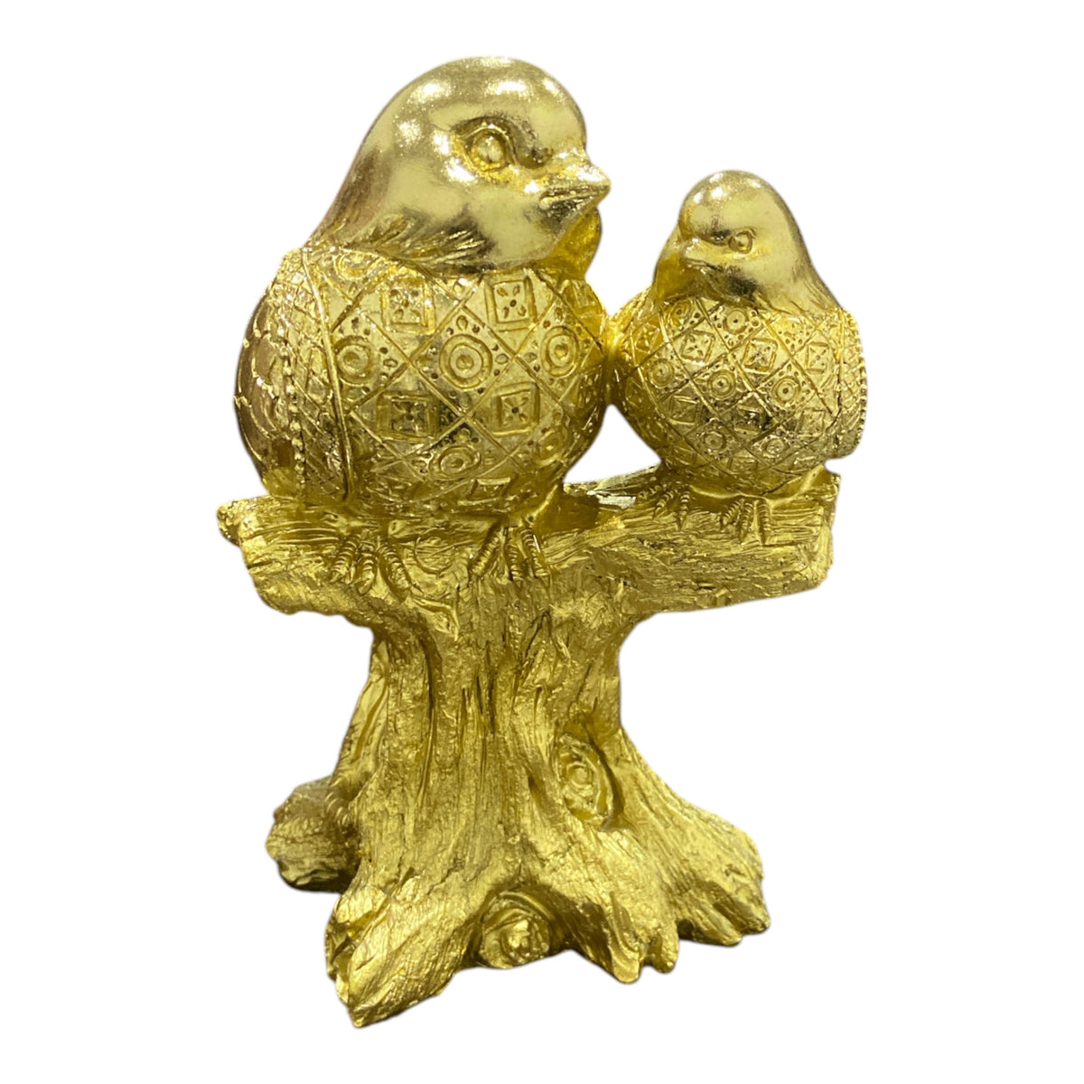 Gold Sparrow Mother & Baby Resin Ornament | Figurine