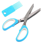 5 Layers Kitchen Scissor – Multi-Blade Herb & Vegetable Cutting Shears with Cleaning Comb | Stainless Steel Kitchen Herb Cutter