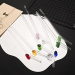 Heart Shape Glass Drinking Straws Set 5pcs Pakistan – Colorful Reusable Glass Straws with Cleaning Brush for Smoothies & Iced Coffee