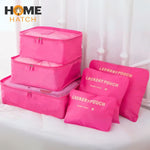 6-Piece Travel Organizer Storage Bags Set – Luggage Packing Cubes & Pouches