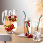 6pcs Multicolor Glass Drinking Straws with Cleaning Brush