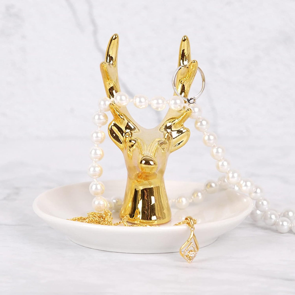 Gold Animal Table top Trinket | Ceramic Jewellery Tray/Dish