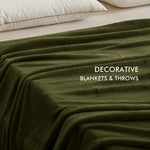 Olive Fleece Throw Blanket