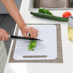 White Cutting Board with Easy-Grip Handles – BPA-Free Thick Chopping Board