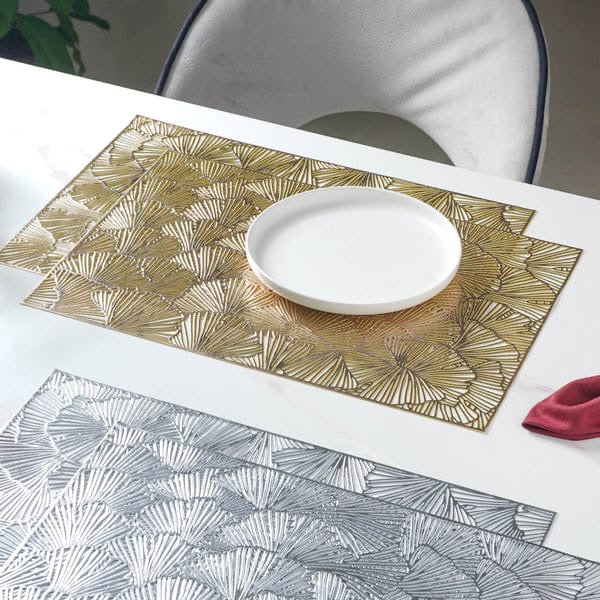 Golden Floral Table Mats | Placemats
