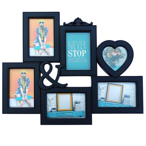 Heart & Rectangle Family Photo Collage Frame | Home Decor - Home Hatch