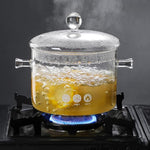Borosilicate Glass Cooking Pot with Lid & Handle