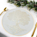 Floral Embellished Round Table Mats