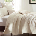 Diamond Echo Beige Bedspread