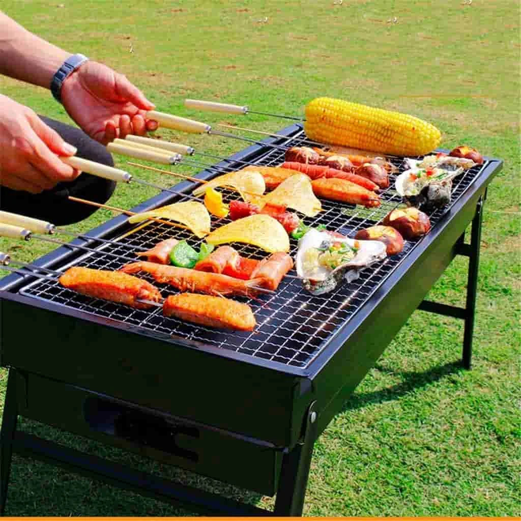 Portable & Fold-able BBQ Grill with Slide in Coal Tray