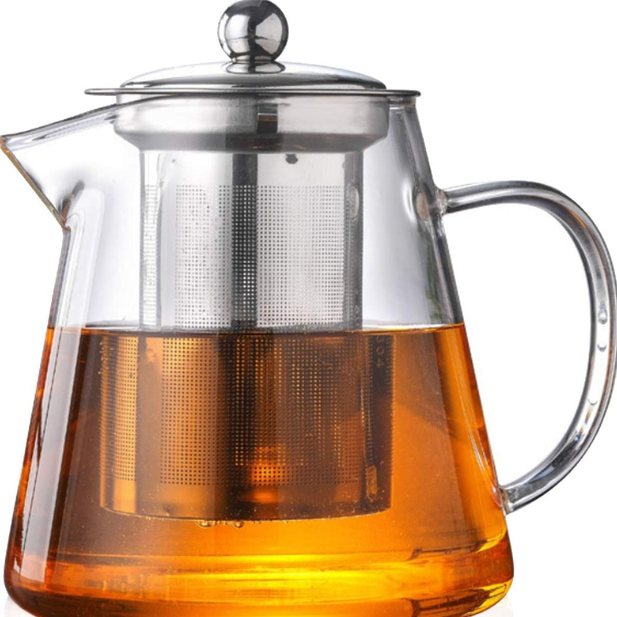 Borosilicate Glass Teapot High Temperature Resistant Tea & Coffee Pot with Infuser Strainer Lid