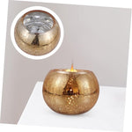 Golden Cracked Glass Candle Holder | Home Décor