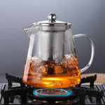 Borosilicate Glass Teapot High Temperature Resistant Tea & Coffee Pot with Infuser Strainer Lid