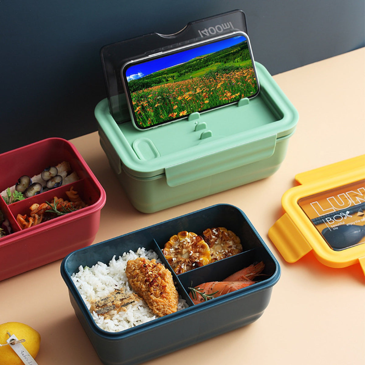 1400ml Lunch Box With Spoon and Chopsticks